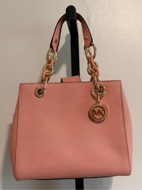 NEW - Michael Kors Blush Pink Saffiano Leather Satchel with Gold Hardware NWOT